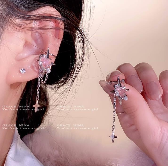 ARETES CORAZÓN ROSA A PRESIÓN