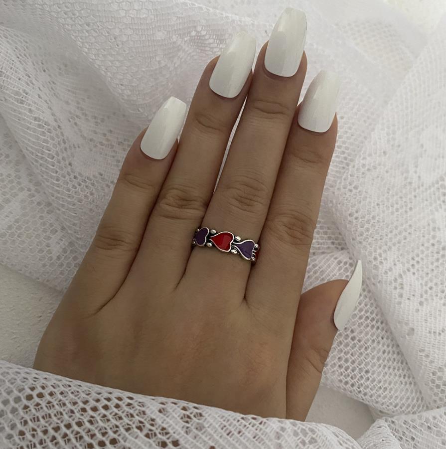 ANILLO CORAZONES ROJO