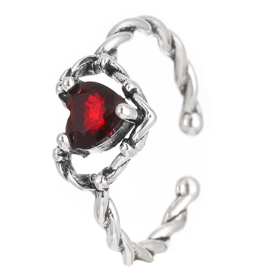 ANILLO CORAZÓN ROJA