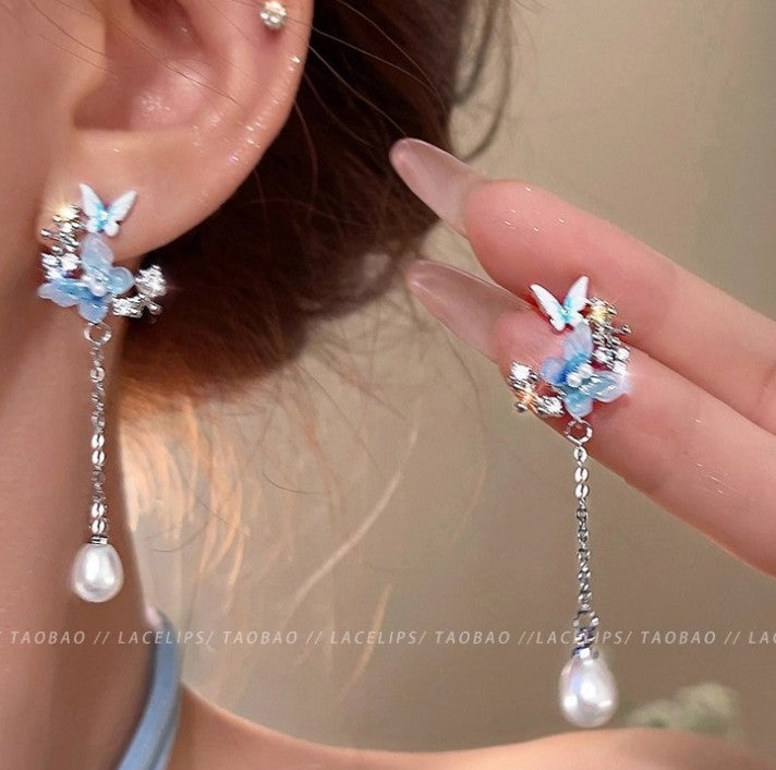 ARETES MARIPOSAS PERLA