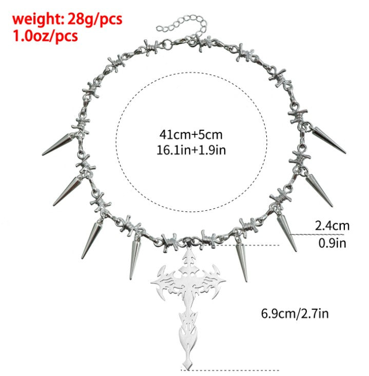 COLLAR PÚAS CRUZ GOTIC