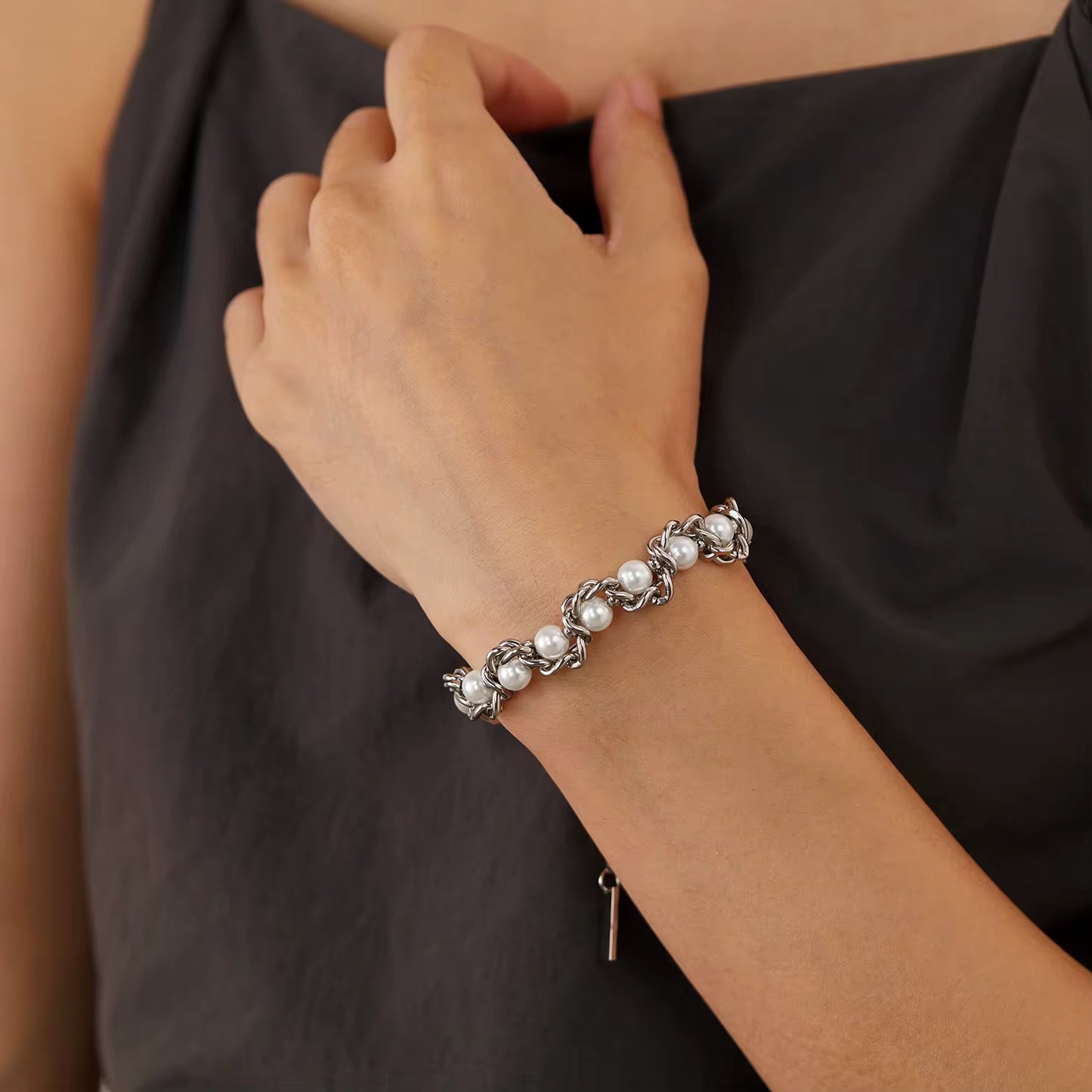 PULSERA PERLAS CADENA