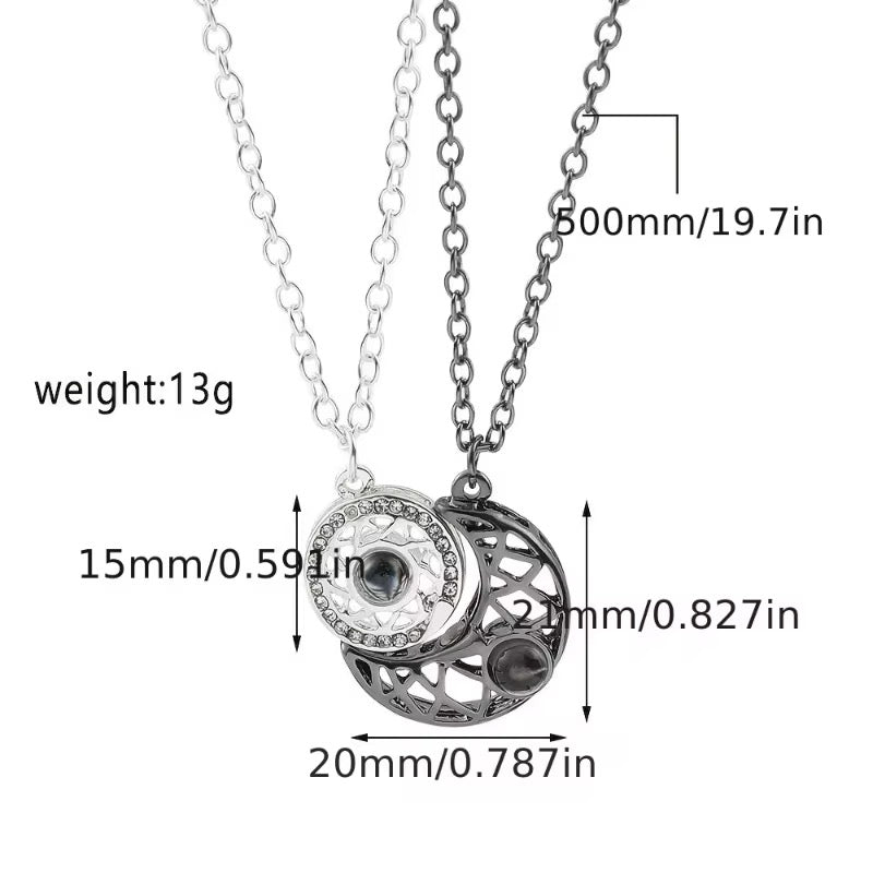 COLLARES LUNA Y SOL 100 IDIOMAS TE AMO