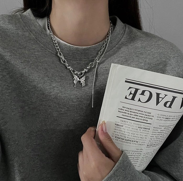 COLLAR CADENA DOBLE MARIPOSA