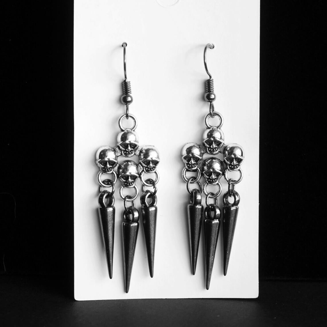 ARETES CALAVERA 3 CABEZAS