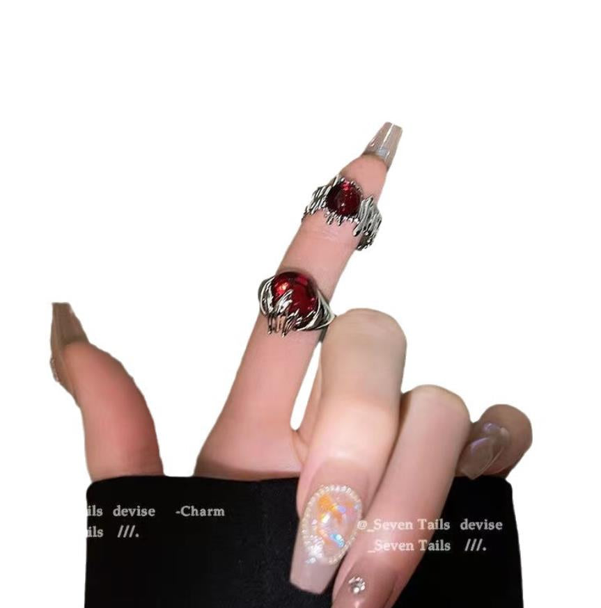 PACK 2 ANILLOS PERLA ROJA