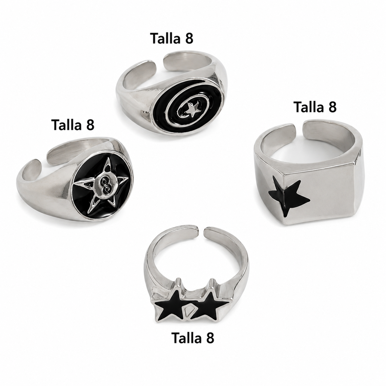 PACK 4 ANILLOS ESTRELLAS