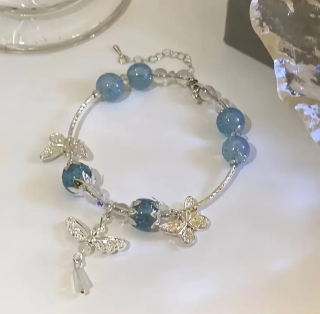 PULSERA MARIPOSA CELESTE
