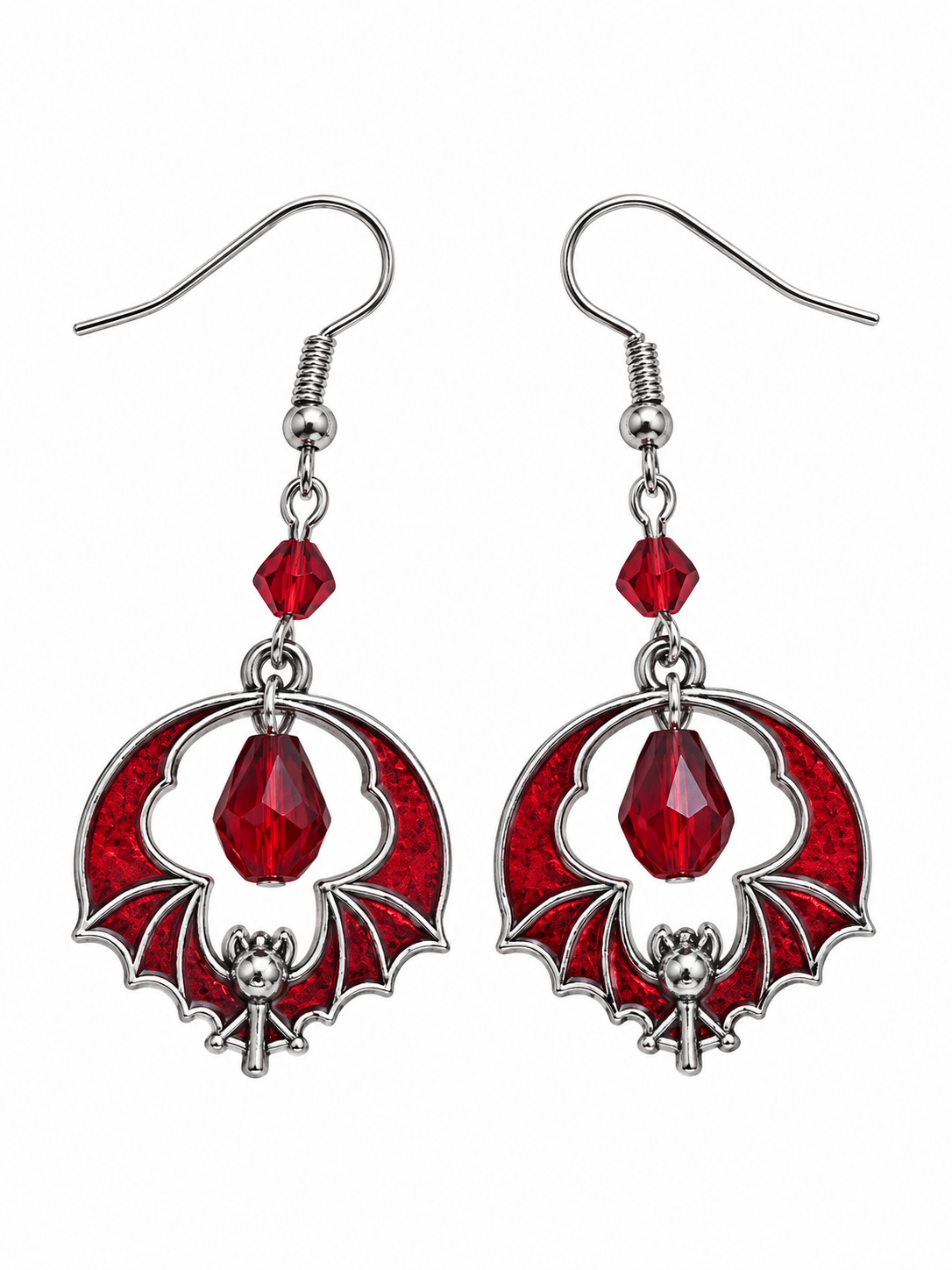ARETE MURCIÉLAGO ROJOS PERLA