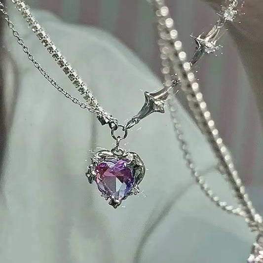 COLLAR CORAZON PERLAS