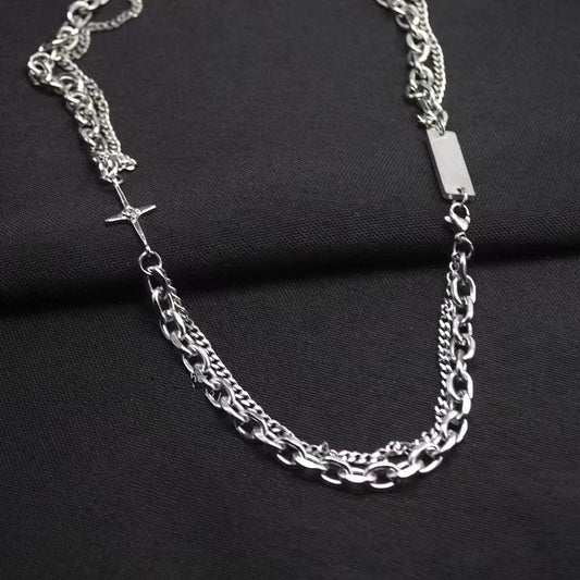 COLLAR DOBLE CADENA CRUZ