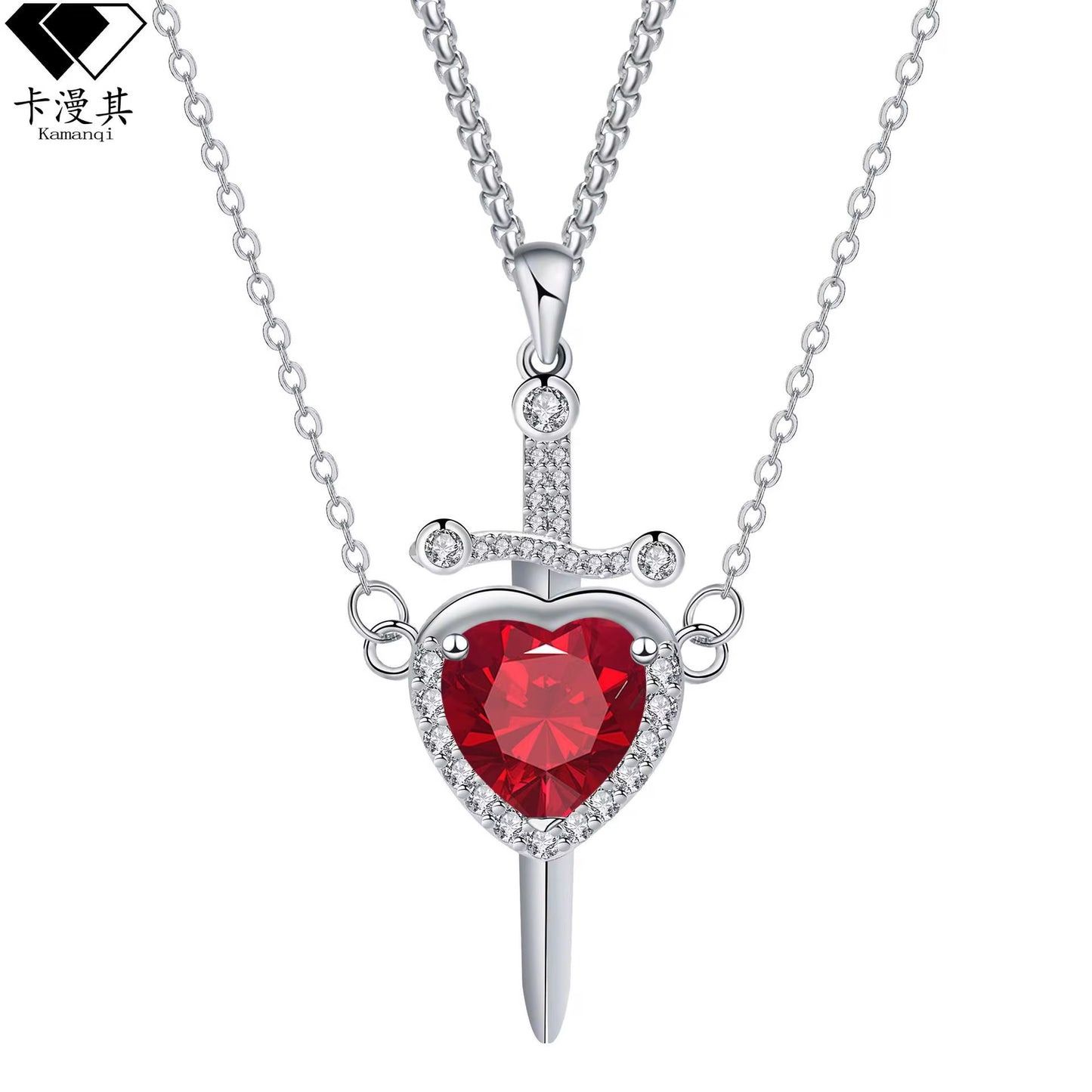 COLLAR PARA COMPARTIR CORAZÓN Y ESPADA