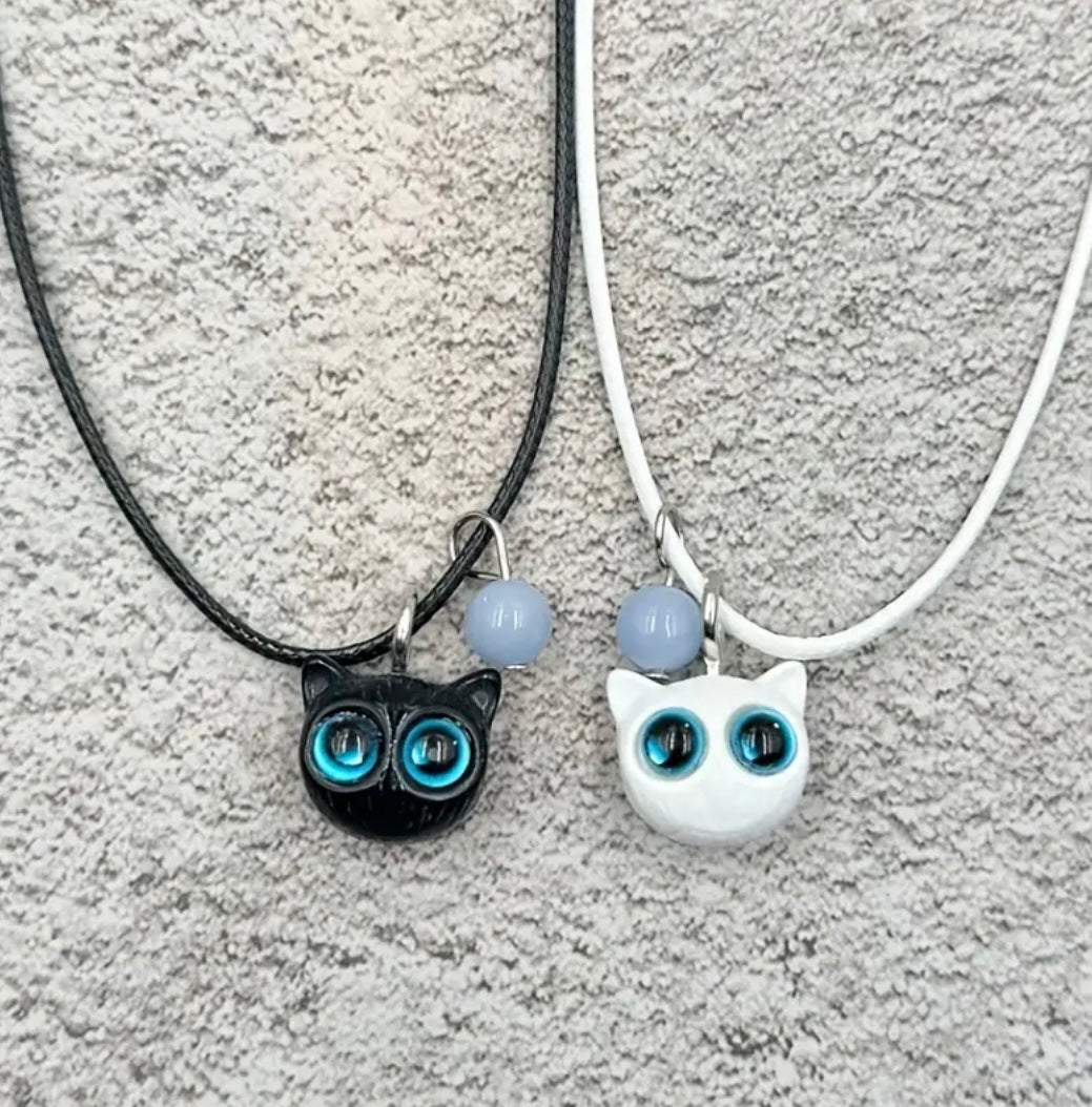 COLLARES DE GATITO BRILLOSO PARA COMPARTIR EN PAREJA