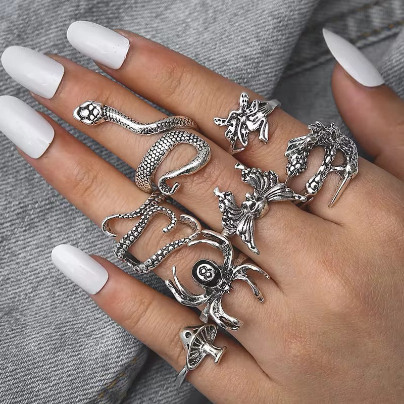 PACK 7 ANILLOS WILD GOTIC