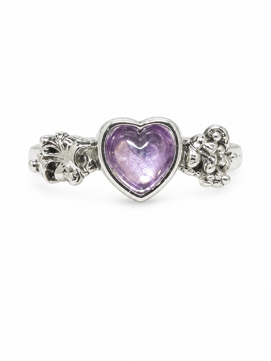 ANILLO CORAZÓN MORADO