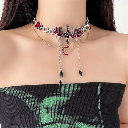 COLLAR DRAGÓN ROJO