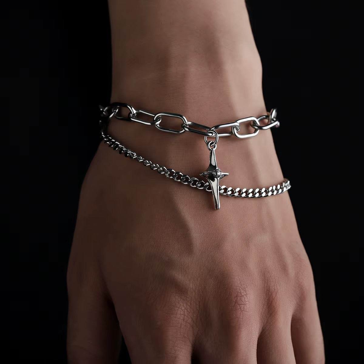 PULSERA DOBLE CADENA ESTRELLA