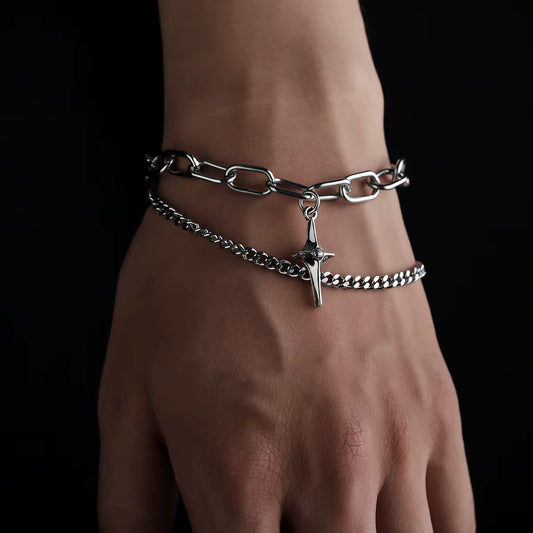 PULSERA DOBLE CADENA ESTRELLA