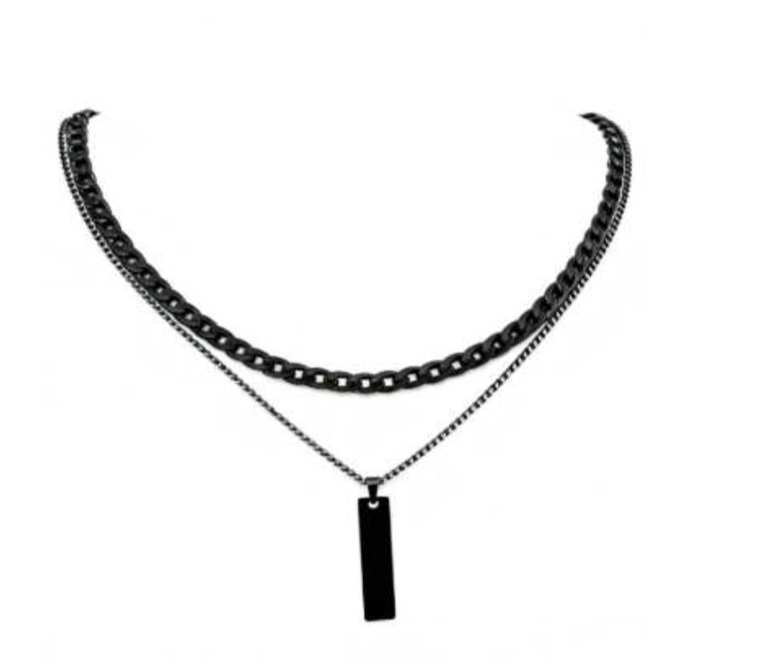 COLLAR PLACA DOBLE CADENA