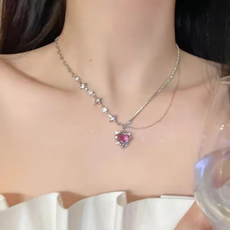 COLLAR CORAZON PERLAS