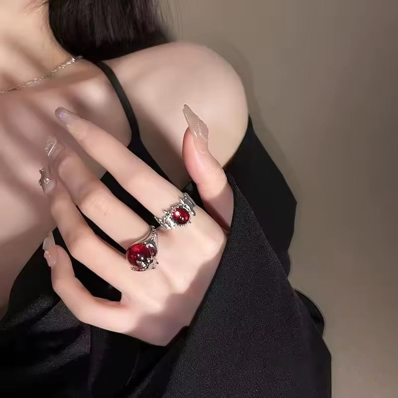 PACK 2 ANILLOS GEMA ROJA