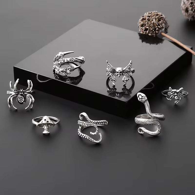 PACK 7 ANILLOS WILD GOTIC