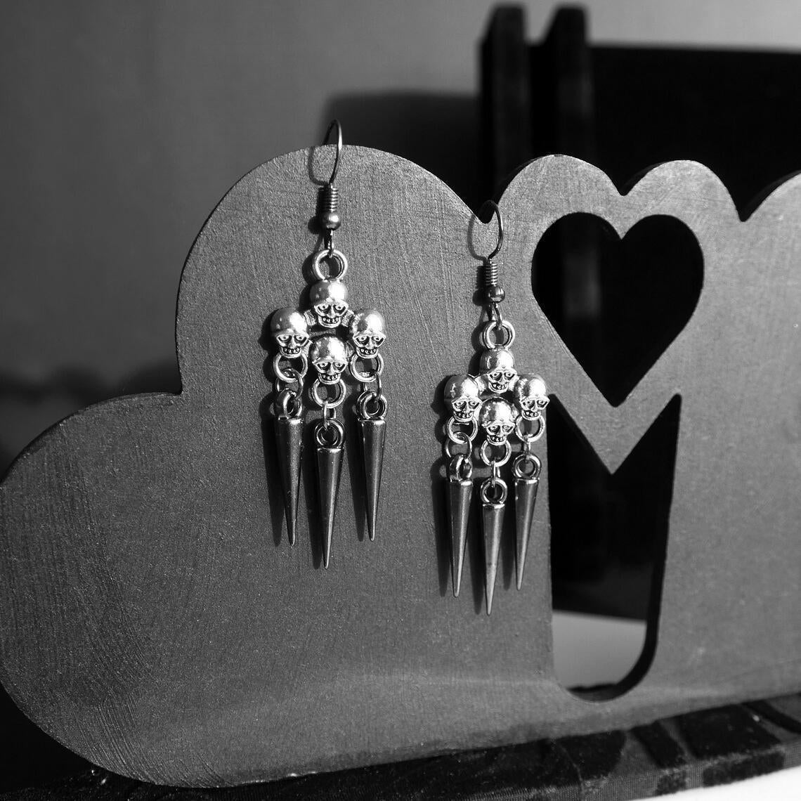 ARETES CALAVERA 3 CABEZAS