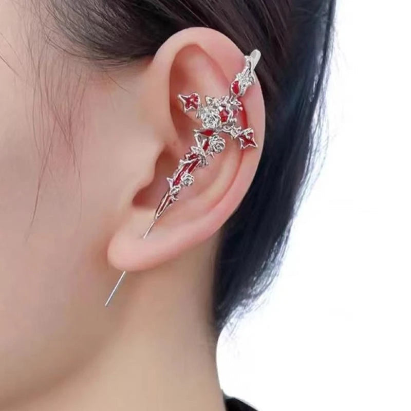 ARETE 1 OREJA CRUZ FLOR