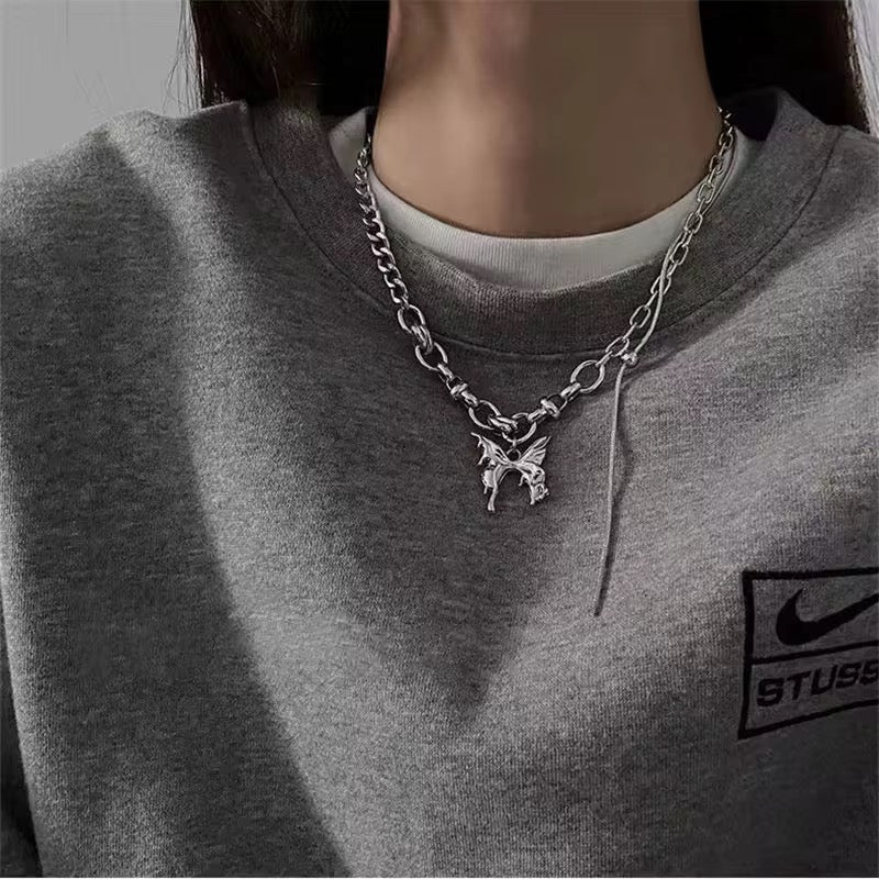 COLLAR CADENA DOBLE MARIPOSA