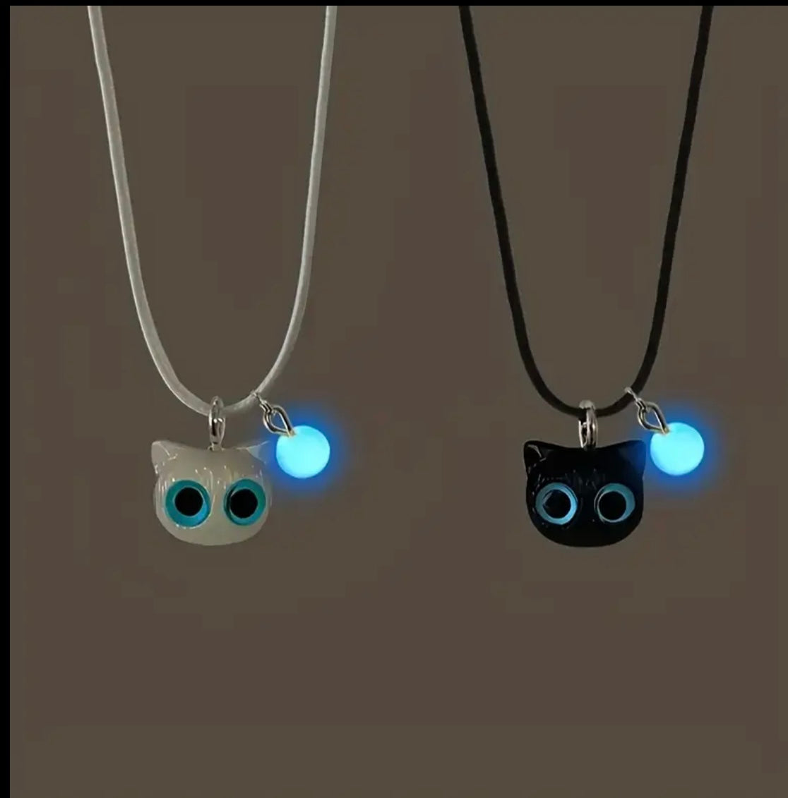 COLLARES DE GATITO BRILLOSO PARA COMPARTIR EN PAREJA