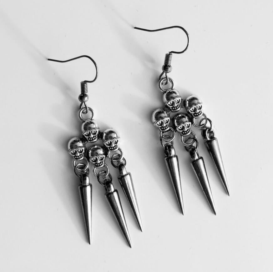 ARETES CALAVERA 3 CABEZAS