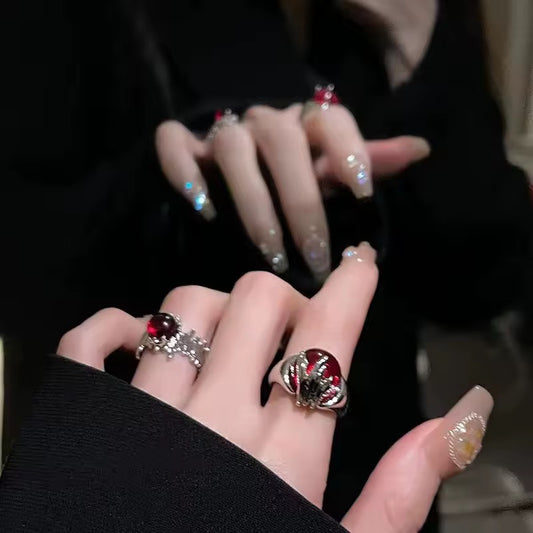 PACK 2 ANILLOS GEMA ROJA