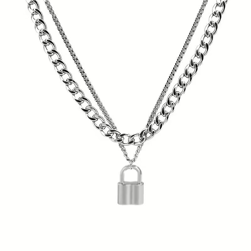 COLLAR DOBLE CADENA CANDADO