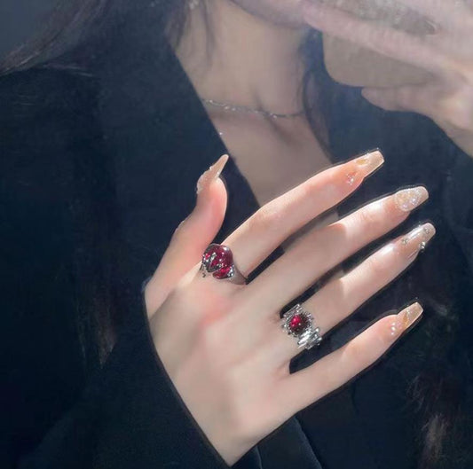 PACK 2 ANILLOS PERLA ROJA