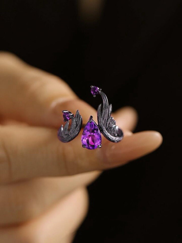 ANILLO ALAS PERLA MORADA