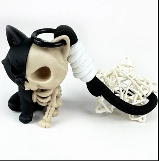 LLAVERO ESQUELETO DE GATO